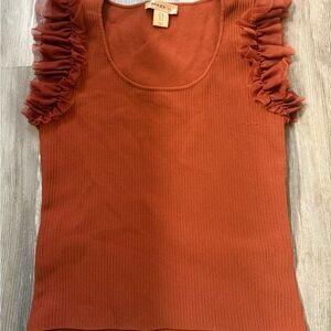 Bailey 44 Terracotta Ruffle Tank Top